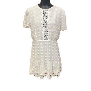NEW Love X Design Fit and Flare Dotted Dress in Cream White Size XL